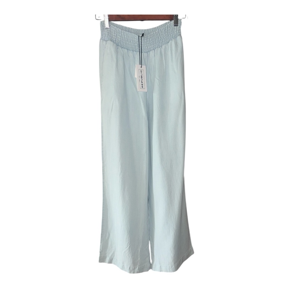 FOR THE REPUBLIC Women’s Light‎ Blue Denim Wide-Leg Pants Size Medium
